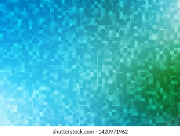 Light Blue, Green vector cover in polygonal style. Abstract gradient illustration with rectangles. Pattern for commercials.