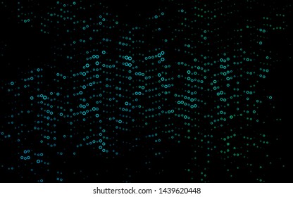Light Blue, Green vector cover with spots. Illustration with set of shining colorful abstract circles. Template for your brand book.