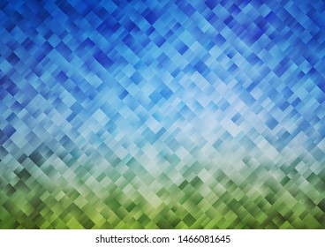 Light Blue, Green vector cover in polygonal style. Beautiful illustration with rectangles and squares. Smart design for your business advert.