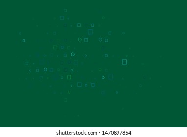 Light Blue, Green vector cover with circles, cubes. Abstract backdrop with colorful circles, rectangles. Design for business adverts.