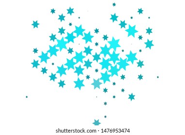 Light Blue, Green vector cover with small and big stars. Modern geometrical abstract illustration with stars. Best design for your ad, poster, banner.