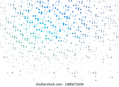 Light Blue, Green vector cover with spots. Modern abstract illustration with colorful water drops. Design for posters, banners.