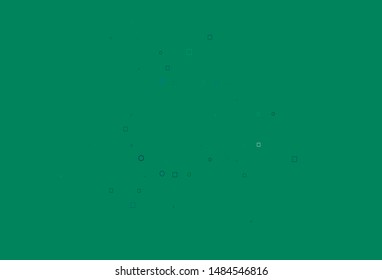 Light Blue, Green vector cover with circles, cubes. Decorative design in abstract style with circles, rectangles. Pattern for ads, leaflets.