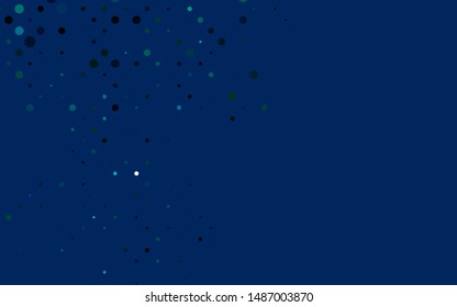 Light Blue, Green vector cover with spots. Blurred bubbles on abstract background with colorful gradient. Template for your brand book.
