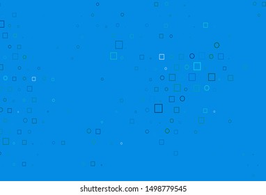 Light Blue, Green vector cover with circles, cubes. Abstract illustration with colorful circles, rectangles. Design for posters, banners.