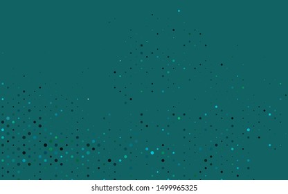 Light Blue, Green vector cover with spots. Blurred bubbles on abstract background with colorful gradient. Template for your brand book.