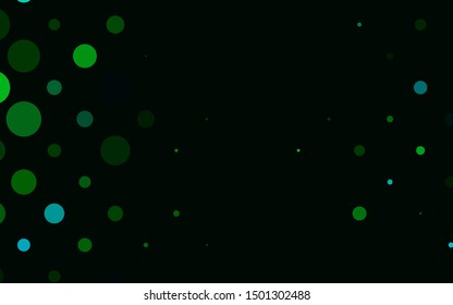 Light Blue, Green vector cover with spots. Beautiful colored illustration with blurred circles in nature style. Design for business adverts.
