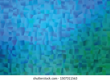 Light Blue, Green vector cover with polygonal style. Decorative design in abstract style with rectangles. Modern template for your promotion.