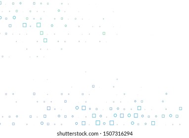 Light Blue, Green vector cover with circles, cubes. Decorative design in abstract style with circles, rectangles. Completely new template for your brand book.