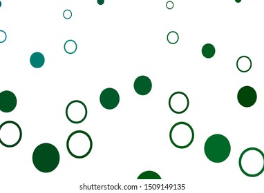 Light Blue, Green vector cover with spots. Beautiful colored illustration with blurred circles in nature style. Template for your brand book.