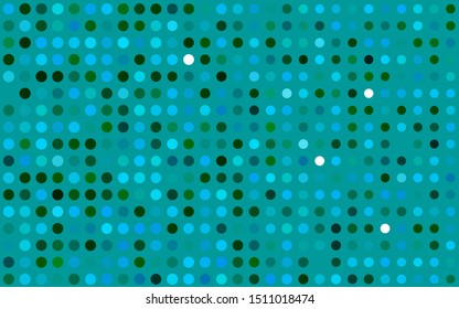 Light Blue, Green vector cover with spots. Blurred decorative design in abstract style with bubbles. Design for posters, banners.