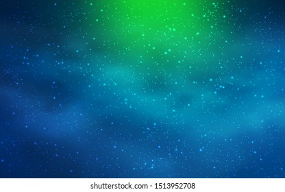 Light Blue, Green vector cover with astronomical stars. Modern abstract illustration with Big Dipper stars. Best design for your ad, poster, banner.
