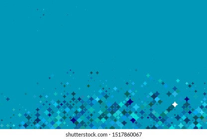 Light Blue, Green vector cover with small and big stars. Blurred decorative design in simple style with stars. Best design for your ad, poster, banner.