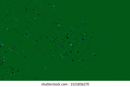 Light Blue, Green vector cover with spots. Modern abstract illustration with colorful water drops. Design for business adverts.