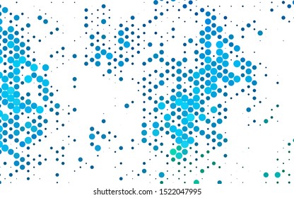 Light Blue, Green vector cover with circles. Abstract illustration with colored bubbles in nature style. Template for your brand book.