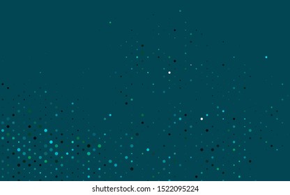 Light Blue, Green vector cover with spots. Blurred bubbles on abstract background with colorful gradient. Template for your brand book.