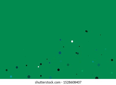 Light Blue, Green vector cover with spots. Modern abstract illustration with colorful water drops. Design for posters, banners.