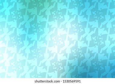 Light Blue, Green vector cover with small and big stars. Stars on blurred abstract background with gradient. Best design for your ad, poster, banner.