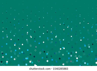 Light Blue, Green vector cover with polygonal style. Abstract gradient illustration with rectangles. Background for cell phones.