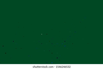 Light Blue, Green vector cover with spots. Glitter abstract illustration with blurred drops of rain. Pattern for ads, leaflets.