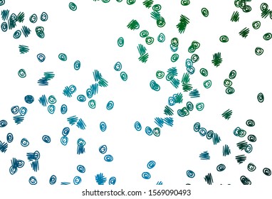 Light Blue, Green vector cover with spots. Illustration with set of shining colorful abstract circles. Template for your brand book.