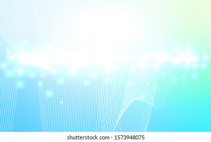 Light Blue, Green vector cover with happy holiday ribbons. Modern geometrical abstract illustration with carnival ribbons. The pattern can be used for carnival, festival leaflets.
