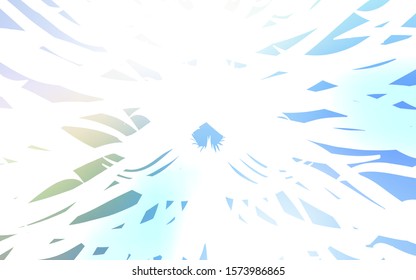 Light Blue, Green vector cover with stright stripes. Lines on blurred abstract background with gradient. Smart design for your business advert.