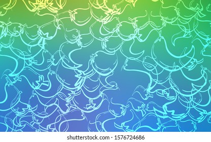 Light Blue, Green vector cover with chili peppers. Decorative shining illustration with peppers on abstract template. Pattern for ad, booklets, leaflets of restaurants.