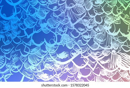 Light Blue, Green vector cover with Shining hearts. Beautiful colored illustration with hearts in celebration style. Template for Valentine's greeting postcards.