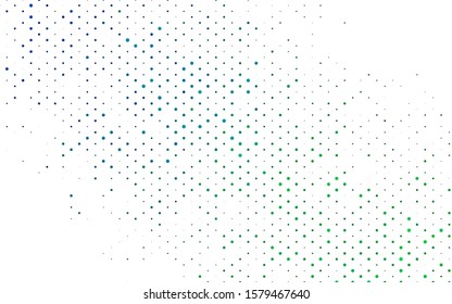 Light Blue, Green vector cover with spots. Glitter abstract illustration with blurred drops of rain. Pattern for beautiful websites.