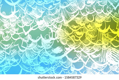 Light Blue, Green vector cover with Shining hearts. Illustration with hearts in love concept for valentine's day. Template for Valentine's greeting postcards.