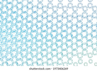Light blue, green vector cover with spots. Blurred bubbles on abstract background with colorful gradient. Design for posters, banners.