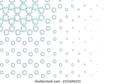Light blue, green vector cover with spots. Blurred decorative design in abstract style with bubbles. Pattern of water, rain drops.
