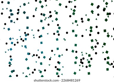 Light Blue, Green vector cover in polygonal style with circles. Abstract gradient illustration with circles, triangles, cubes. Modern template for your landing page.