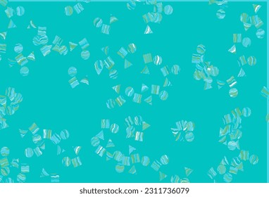 Light Blue, Green vector cover in polygonal style with circles. Abstract illustration with colorful dots, lines, cubes. Pattern for busines ad, booklets, leaflets