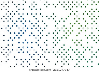 Light Blue, Green vector cover with spots. Illustration with set of shining colorful abstract circles. Pattern for ads, leaflets.