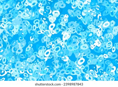 Light Blue, Green vector cover with spots. Glitter abstract illustration with blurred drops of rain. Completely new template for your brand book.