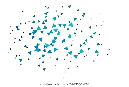 Cubierta de Vector azul claro, verde en estilo poligonal. Hermosa ilustración con triángulos en estilo de la naturaleza. Patrón para anuncios comerciales, folletos, folletos