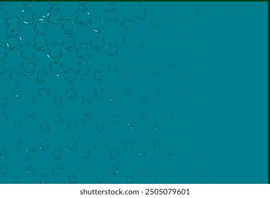 Light blue, green vector cover with spots. Blurred decorative design in abstract style with bubbles. Pattern of water, rain drops.