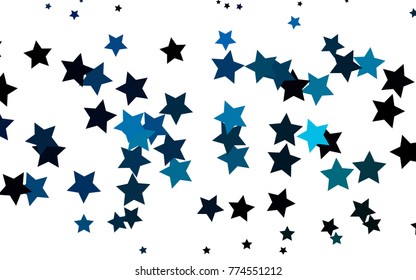 Light Blue, Green vector cover with small and big stars. Glitter abstract illustration with colored stars. The pattern can be used for wrapping gifts.