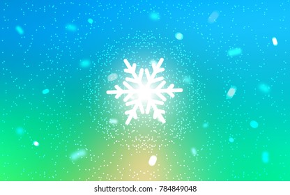 Light Blue, Green vector cover with beautiful snowflakes. Modern geometrical abstract illustration with crystals of ice. New year design for your ad, poster, banner.