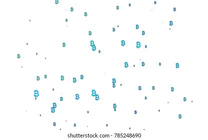Light Blue, Green vector cover with financial symbols. Abstract illustration with colored financial digital symbols. Smart design for your business advert of economic, wealth.