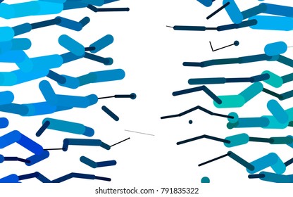 Light Blue, Green vector cover with rounded stripes. Modern geometrical abstract illustration with staves. Best design for your ad, poster, banner.