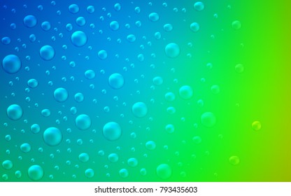 Light Blue, Green vector cover with spots. Blurred decorative design in abstract style with bubbles. The pattern can be used for beautiful websites.