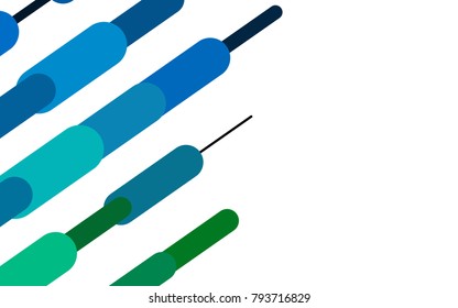 Light Blue, Green vector cover with rounded stripes. Blurred decorative design in simple style with lines. The pattern can be used for medical ad, booklets, leaflets