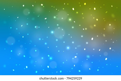 Light Blue, Green vector cover with beautiful snowflakes. Modern geometrical abstract illustration with crystals of ice. The pattern can be used for new year leaflets.