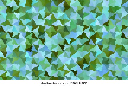 Light Blue, Green vector crooked abstract pattern. Creative illustration in halftone arched style with gradient. The pattern of blurred lines for your business design.