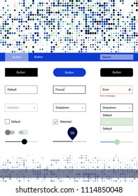 Light Blue, Green vector design ui kit with dots. Beautiful ui ux kit with colorful dots in its header. Simple colorful design for websites.