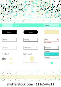 Light Blue, Green vector design ui kit with dots. Colorful ui/ux kit with header consisted of spheres. This sample is for your landing page.