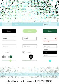 Light Blue, Green vector design ui kit with dots. Colorful ui/ux kit with header consisted of spheres. This sample is for your website.